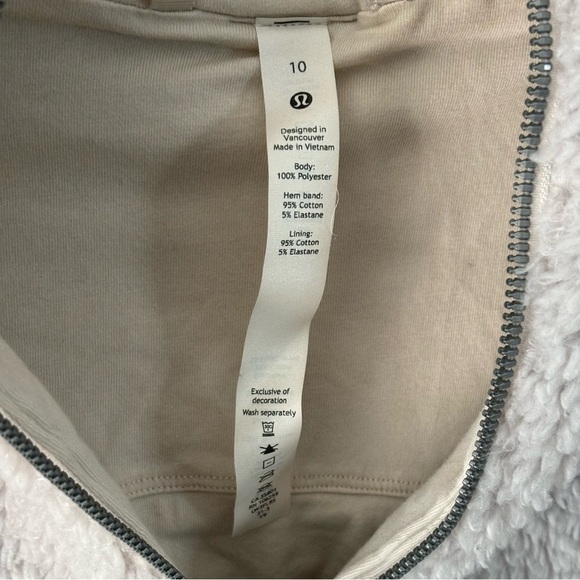LULULEMON Cropped Hooded Sherpa Jacket Gray Size 10 Athleisure - Picture 4 of 5